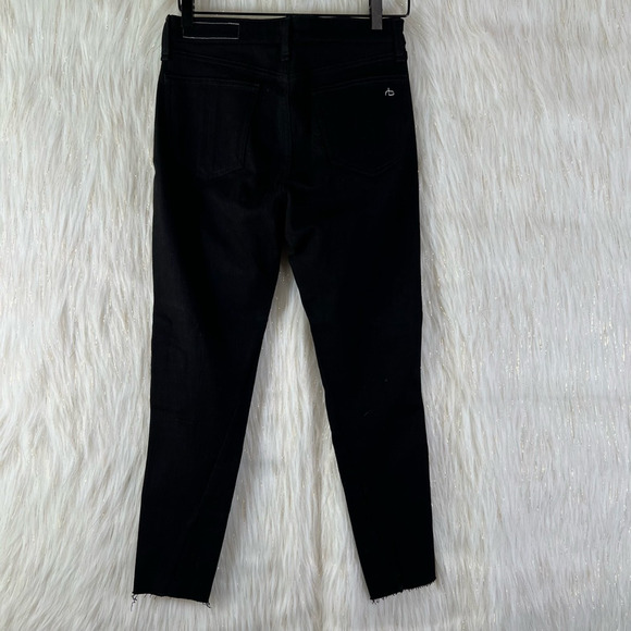 rag & bone Black Nina High Rise Skinny Jeans Cropped Zip Hem Stretch Size 27 - Picture 6 of 12